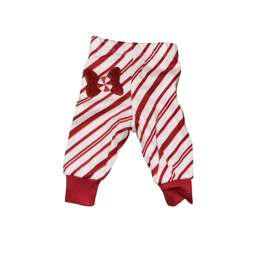 Disney Parks Christmas Baby Outfit Set Minnie Mouse Bow Bodysuit Pants 3 Months